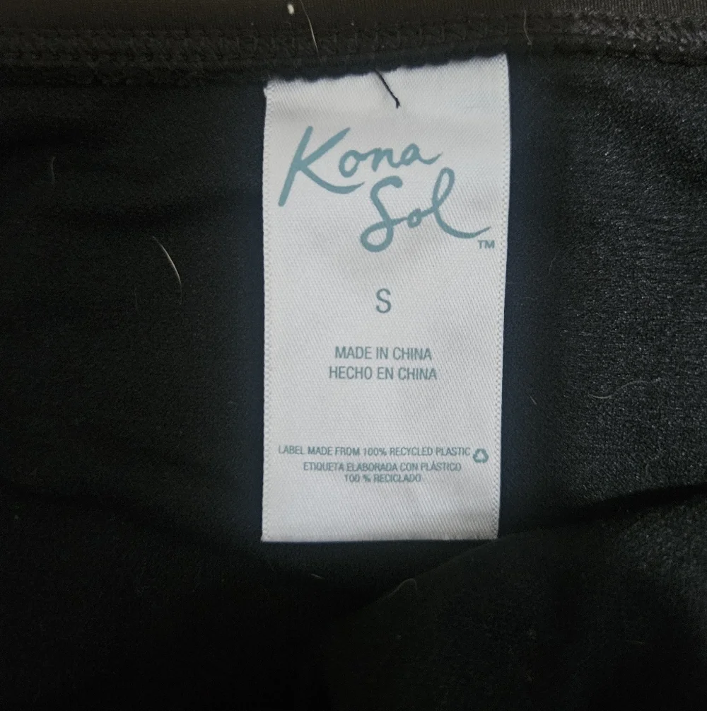 Kona Sol Black Bikini Bottom with Side Ties Size Small - Picture 6 of 10